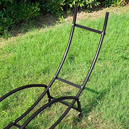 1910 Earth Worth | Firewood Curved Log Rack | 5 FT | Black - Thumbnail 5
