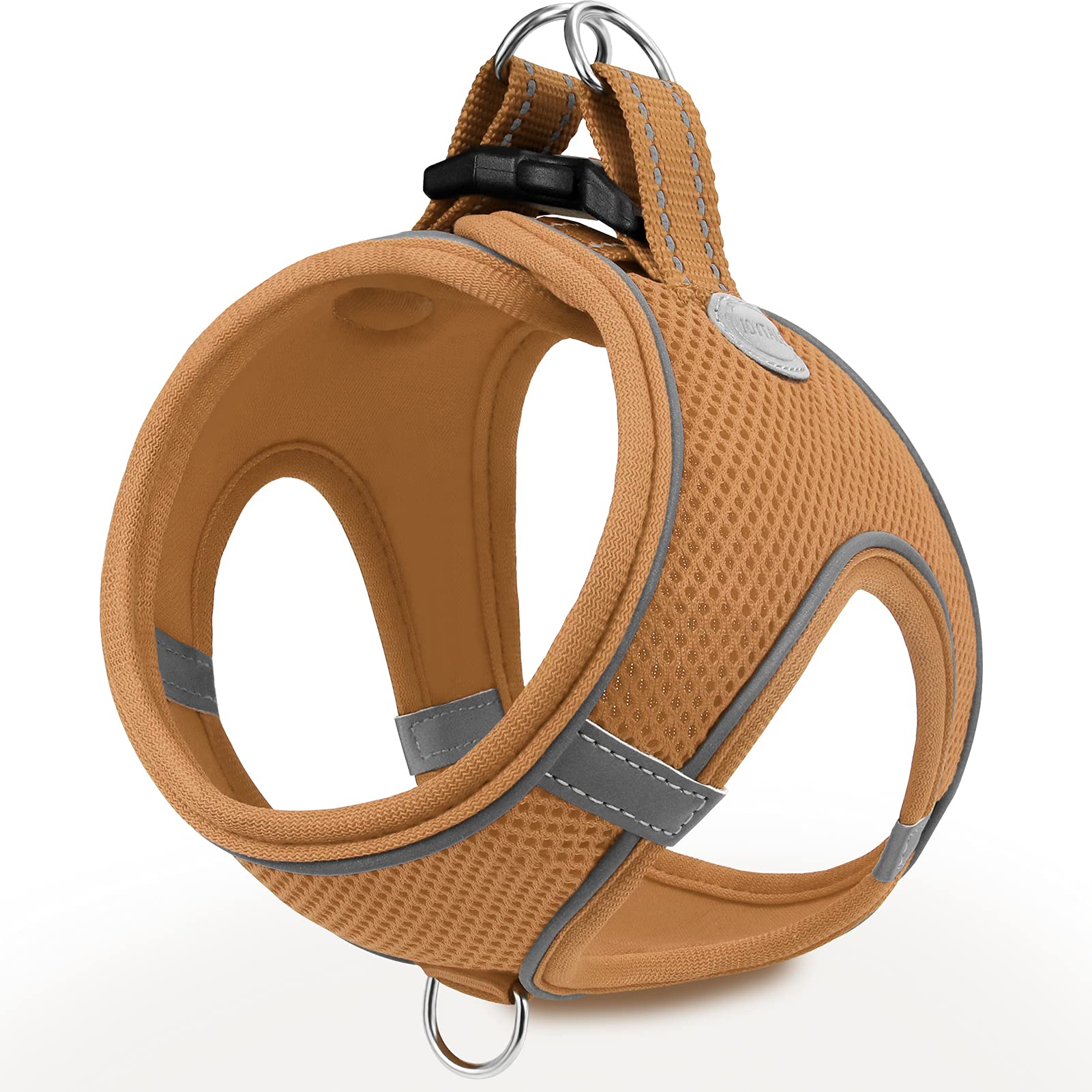 Photo 1 of Joytale Small Dog Harness, Breathable Mesh Step-in Vest, Reflective Soft Padded Harnesses for Small and Medium Dogs, Brown, M