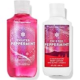 Bath and Body Works Gift Set of 10 oz Shower Gel and 8 oz Lotion (Twisted Peppermint)