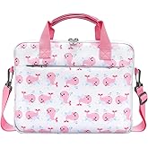 Dadanism Tablet Bag for Kids, 12.5 Inch Portable Tablet Sleeve Carrying Case with Handle & Shoulder Strap, Fits All-new Fire HD 10 Kids (Pro) 13th/11th Gen 2023/2021, Pink Whale