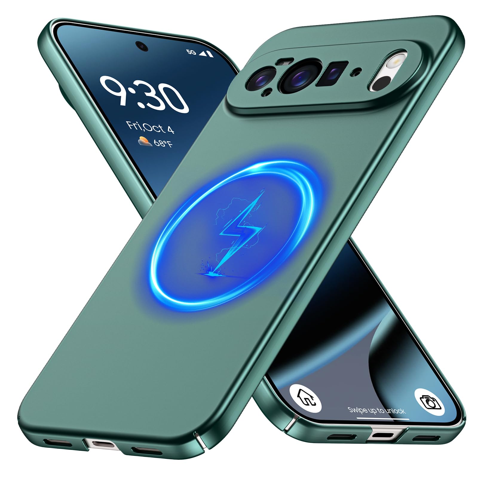 Photo 1 of GRECAZO Magnetic Pixel 10 Pro XL Case, Slim Minimalist Matte Hard PC Cover [Compatible with Pixel Snap / Mag safe], Ultra-Thin Lightweight Protective Bumper with Camera & Screen Guard-Dark Green