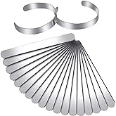 Hicarer 18 Pieces Adjustable Cuff Bracelet Blanks Stainless Steel Bangle Blanks DIY Cuff Bracelet Blank for Making Presents Stamping Jewelry, 3/ 8 x 6 Inches