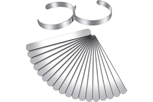 Hicarer 18 Pieces Adjustable Cuff Bracelet Blanks Stainless Steel Bangle Blanks DIY Cuff Bracelet Blank for Making Presents Stamping Jewelry, 3/ 8 x 6 Inches