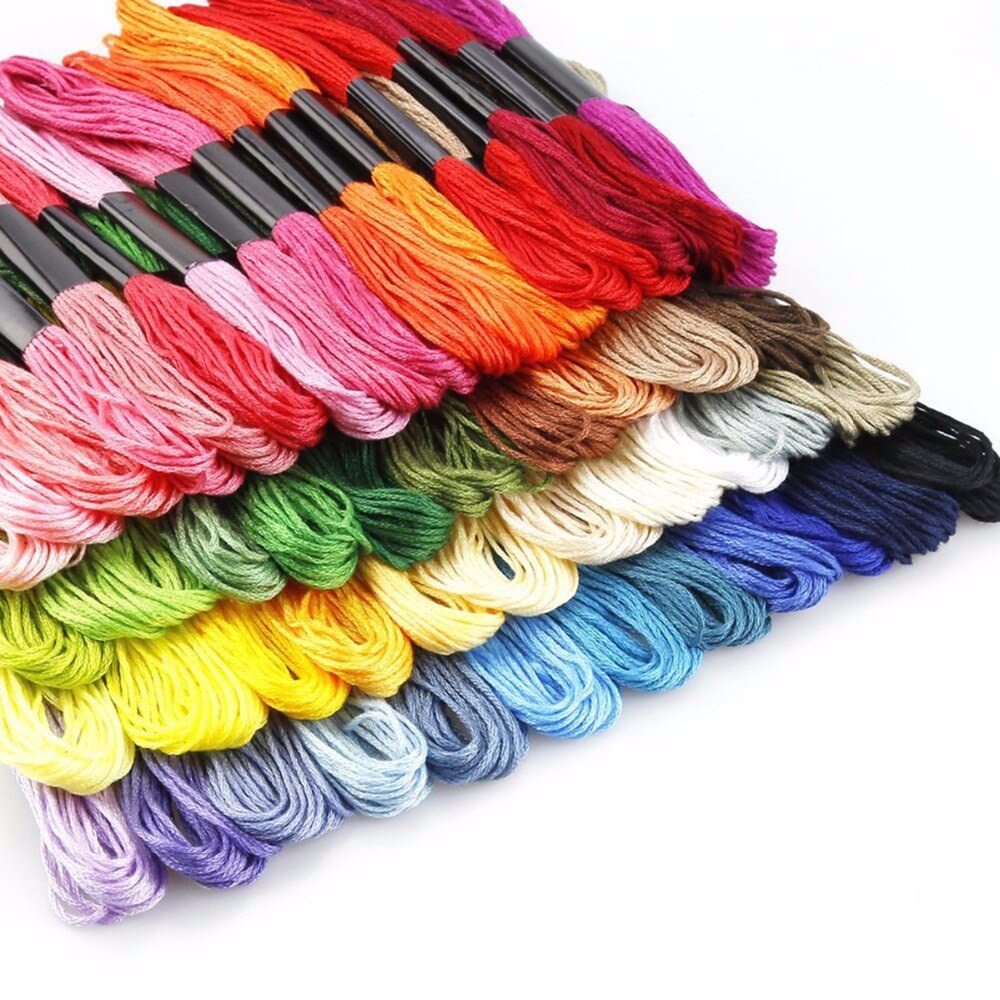 Namvo 100 Skeins Friendship Bracelets Floss, Embroidery Floss with Free Embroidery Needles, Embroidery Thread Random Colors Embroidery Floss, Floss Bobbins