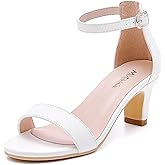 Motasha Girls Heel Sandals Girl Dress Shoes Open Toe Ankle Strap High Heels Pump Sandals Wedding Party for Little Big Kid