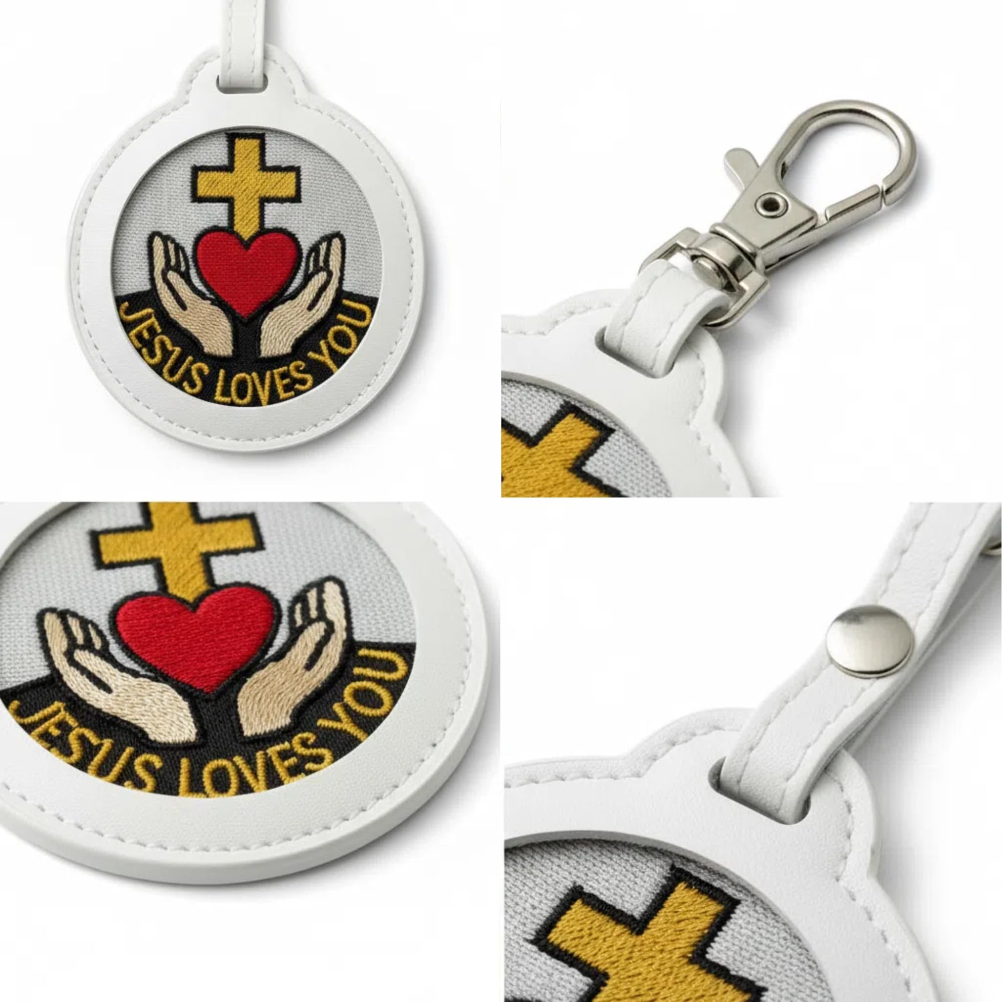 Ctctoo NFC Bible Verse Keychain | Jesus Loves You Embroidered Patch | Tap for Daily Scripture | Inspirational Christian Gift for Men & Women & Youth Groups | Smart Religious Tag for Backpacks & Keys