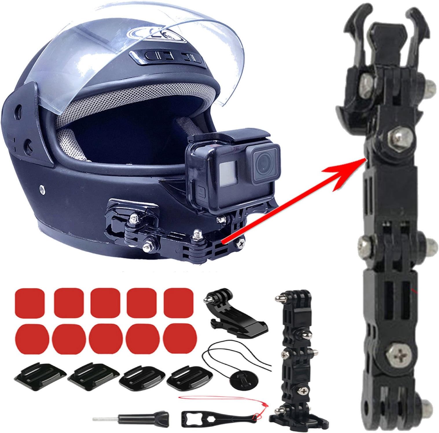Yoogeer Adhesive Full Face Helmet Front Chin Mount for Gopro Hero 6 5 4 3 SJ4000 Xiaomi Yi Action Camera