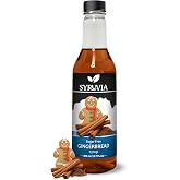 Syruvia Sugar-Free Gingerbread Coffee Syrup - 12.7 fl oz Premium Coffee Flavoring Syrup - 0 Calorie - Kosher Coffee Syrups, Gluten Free, Perfect for Drinks, Soda, Shakes, Desserts, and More.