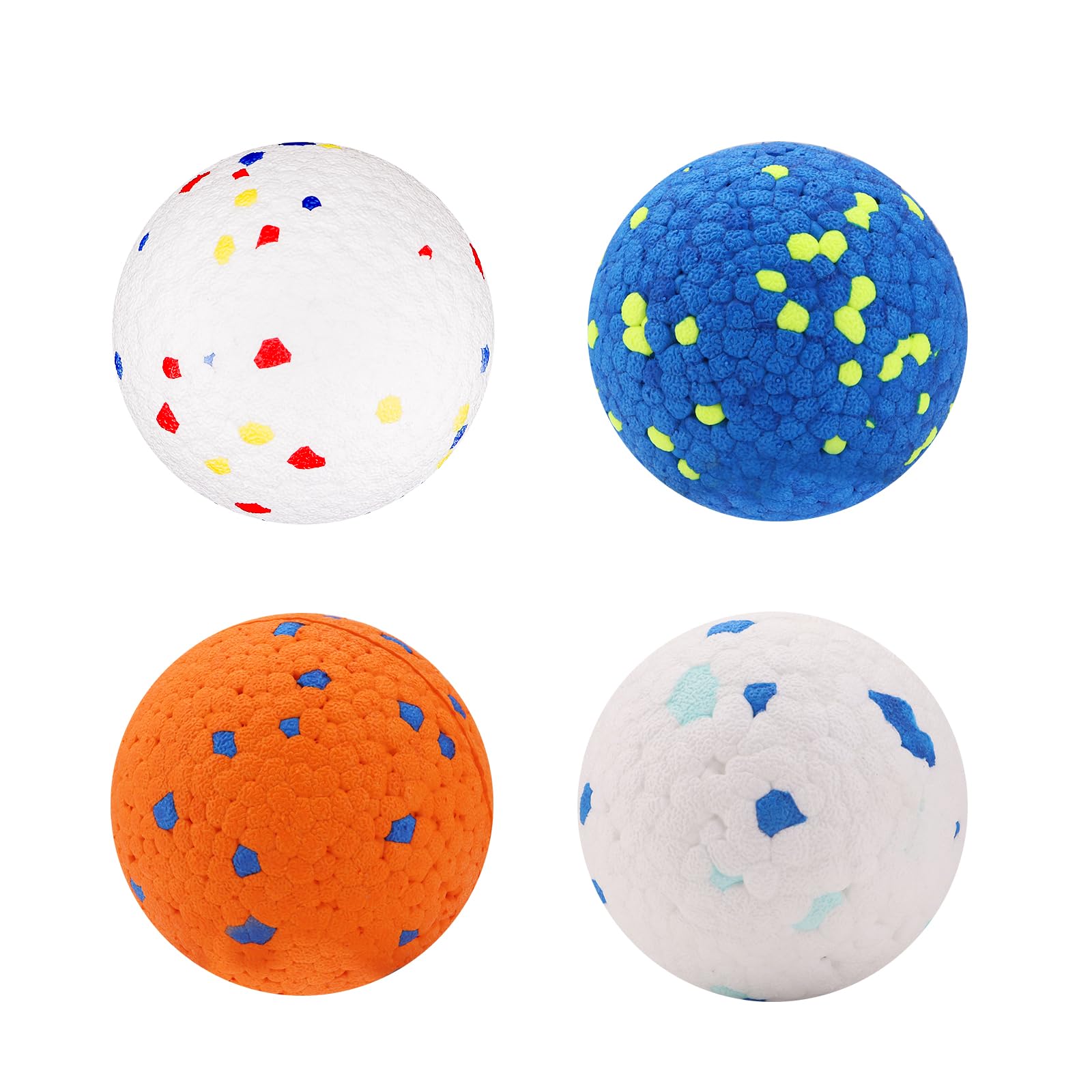Beowanzk Indestructible Dog Ball Toys for Small Medium Dogs, Strong Dog Toys for Boredom, Moving Dog Ball, Durable Tennis Balls Toys for Dogs (4pcs)