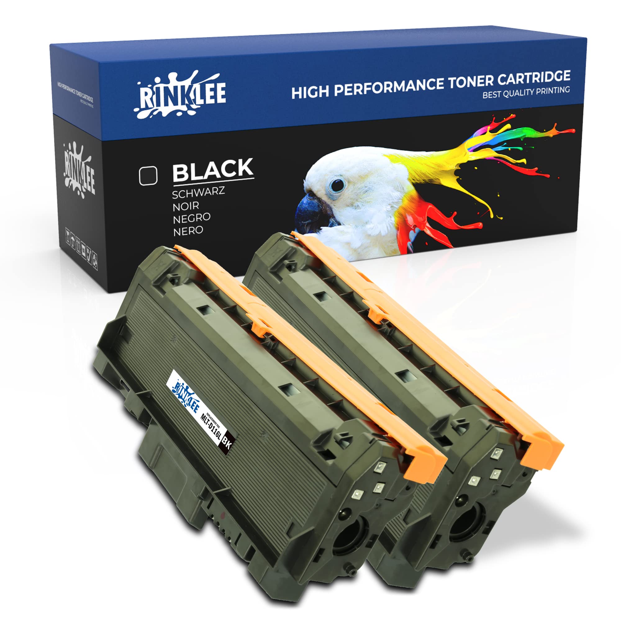 RINKLEE Toner Cartridges Replacement for MLT-D116L MLT-D116S Compatible with Samsung M2625 M2835DW M2675 M2626 M2676 M2875FD M2825DW M2825ND M2675FN M2625D M2826 M2876 M2875ND M2875 M2875FW | 2 Black
