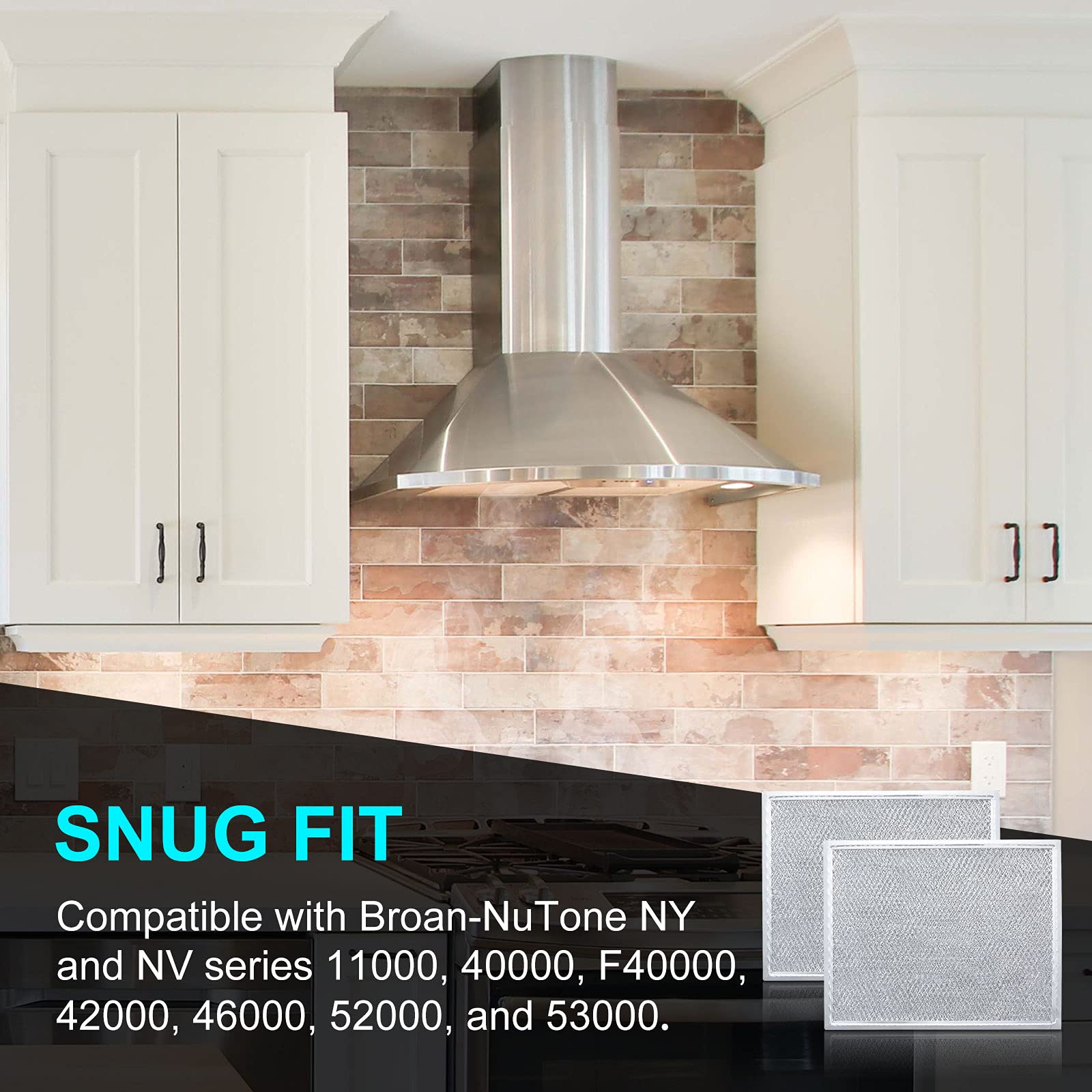 BOTNA 97006931 Range Hood Grease Filter 10.5 x 8.75 inch for Broan Nuton BP29 NY NV Series Aluminum Filter Replacement, 2 Pack