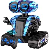 Robot Toys for Boys Girls with Auto-Demonstration Smart Robots for Kids | Remote Control Kids Robot Rechargeable with LED Eyes Age 3 Years and Up - Camouflage Blue