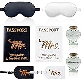 Mr and Mrs Luggage Tags and Passport Holder Set, Bridal Shower Gifts for Bride, Wedding Gifts for Couples, Honeymoon Travel Essentials, Bride & Groom Couples Travel Accessories