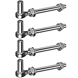Insaga M12x 6'' J-Bolt Gate Hinge, 304 Stainless
