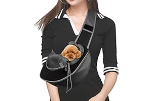 TONINT Pet Dog Sling Carrier Pocket Adjust Strap Anti-Falling Design Breathable Mesh Travel Safe Sling Bag Carrier for Dogs Cats