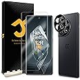 JZG 2+2pcs Screen Protector for OnePlus 12R Hydrogel Film [Not Glass], 2 Flexible TPU Film + 2 Camera Lens Protecters, HD Clear, Bubble Free, Non-breakable