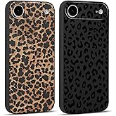 2 Pack for iPhone Air 6.5'' Cheetah Print Cases, Cute Luxury Leopard Print Pattern Design Cases for Women Men Girls, Fashion Retro Shockproof Anti Scratch Protection Silicone Soft TPU Cover