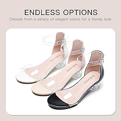 Dufannie Clear Heels for Girls Sandals Cute Nudes