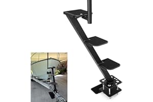OKSTENCK Heavy Duty Boat Trailer Ladder, 3-Step Boat Trailer Steps, Non-Slip Surface with Safety Handle, Universal, 500 lb. L