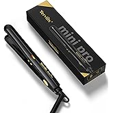 Terviiix Mini Flat Iron for Short Hair Temperature Adjustable, 1/2 Inch Mini Small Portable Ceramic Travel Hair Straightener for Men, Black