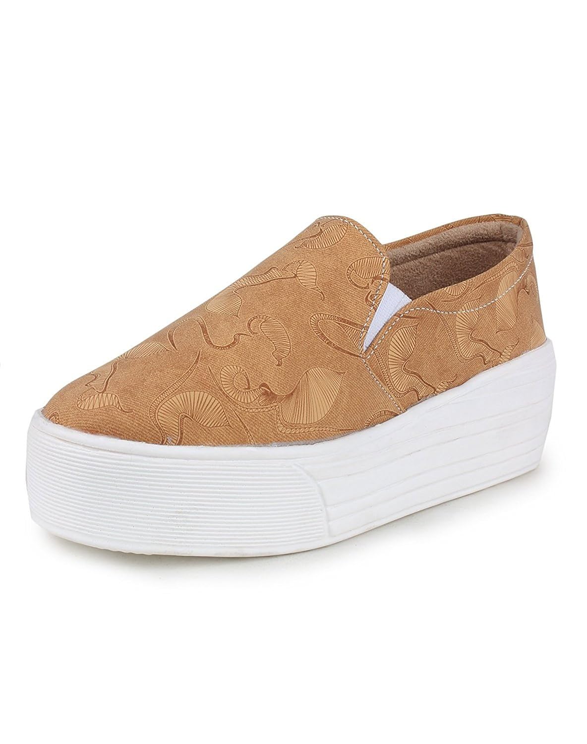 zapatoz womens fabric tan color casual shoe