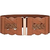 JASGOOD Women Elastic Vintage Wide Waist Belt Stretchy Retro Waist Belt for Dress