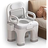 AKIMRABY Bedside Commode, Upgraded Safety Commode Toilet for Elderly Disabled, Potty Chair for Adult with Enlarged Arms, Height Adjustable, 900lbs Heavy Duty Bedside Commodes for Seniors