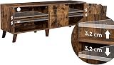 VASAGLE TV Stand 140 cm with 2 Doors Rustic Brown LTV027X01 65 Inch TV view 5