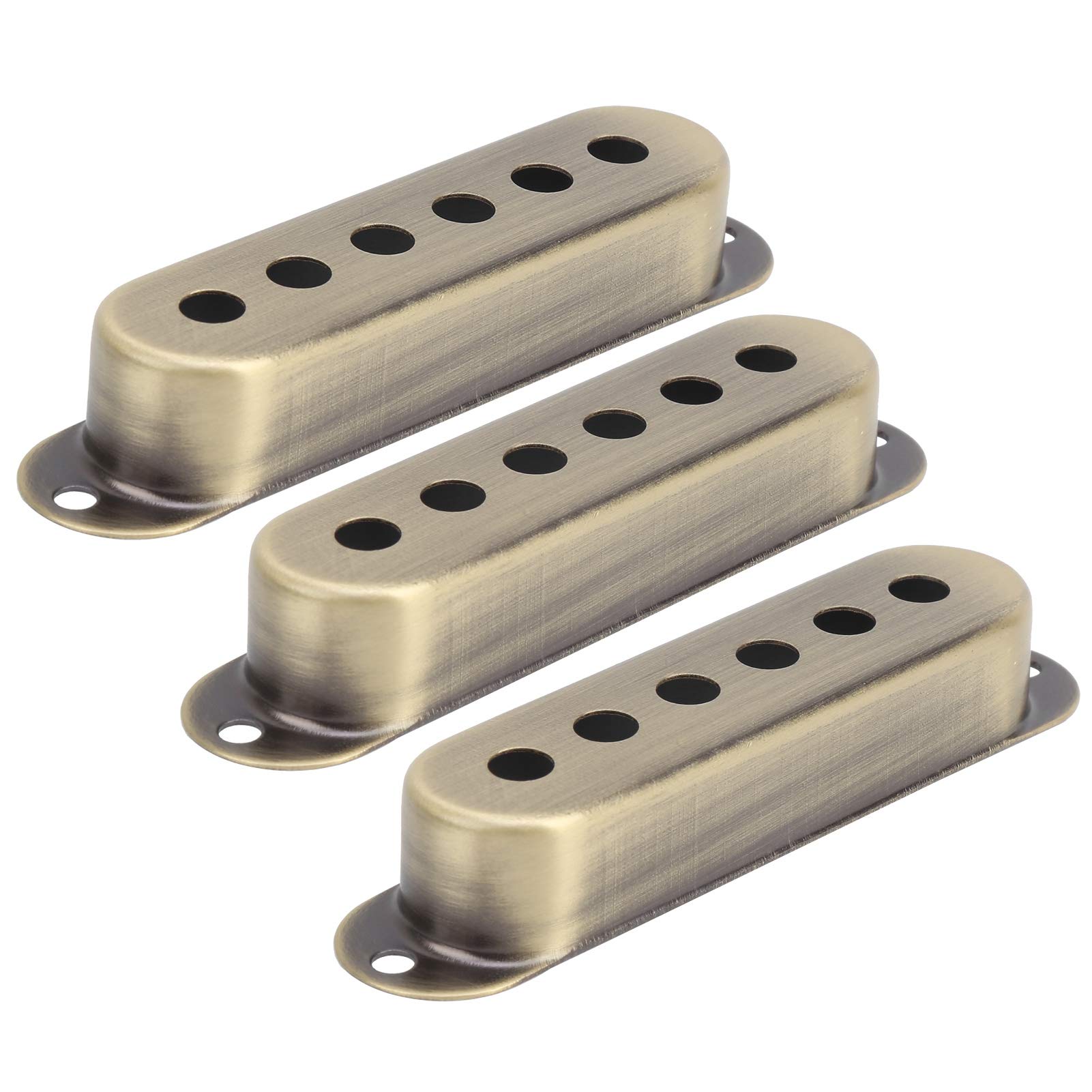 CHICIRIS 3Pcs Guitar Single Pickup Cover, Brass Single Coil Pickup Cover 48mm/50mm/52mm Stratocaster Pickup Covers for ST SQ Electric Guitar(Bronze) Electric Guitar Accessories