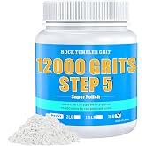 12000 Grit Aluminum Oxide Rock Tumbler Polish, Step 5 Enhanced Final Polish | Ultra-Fine Formula, High Gloss Finish for Rocks, Gems, Glass &amp; Jewelry Making, 1 LB Refill, For Rotary &amp; Vibratory Tumblers