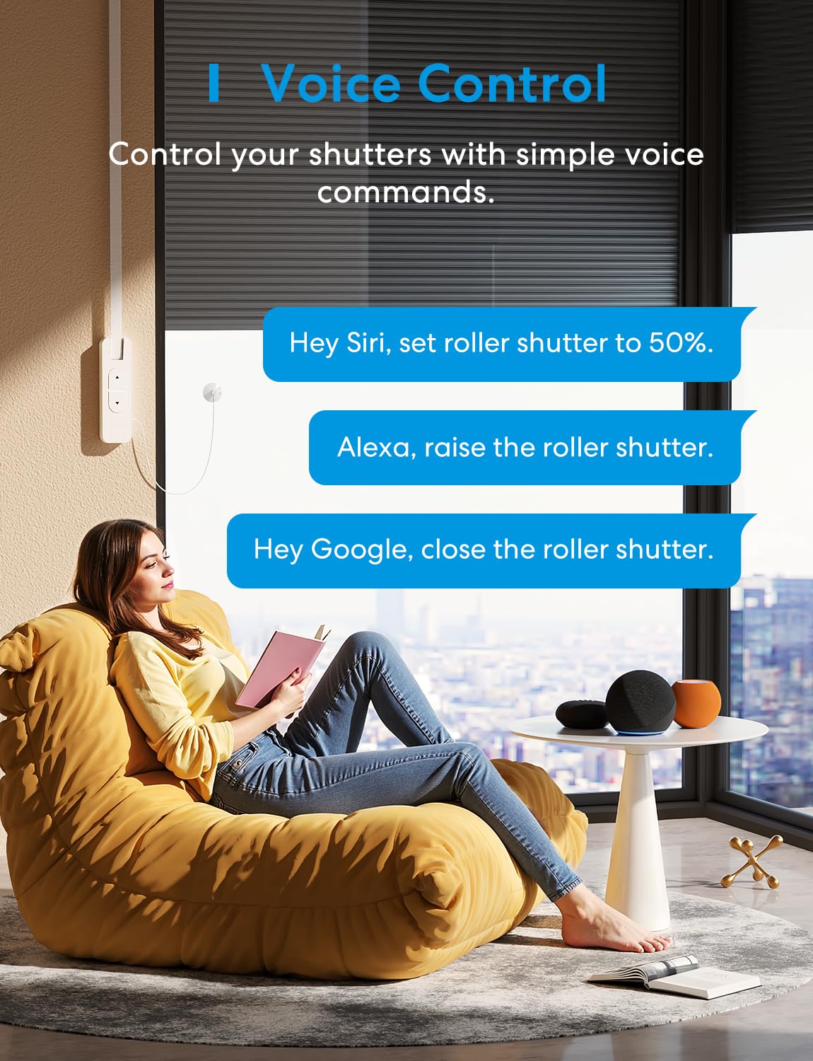 Meross Matter Rolladen Gurtwickler Elektrisch Unterputz (max. 45 kg, 6 m²), Smart Home Rolladenantrieb mit Zeitautomatik und Sprachsteuerung, kompatibel mit Apple HomeKit, Alexa, Google Home 2