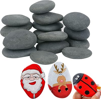 Hisredsun 21 Pcs 3-4 inch Painting Rocks Smooth Large Pebbles for Craft
