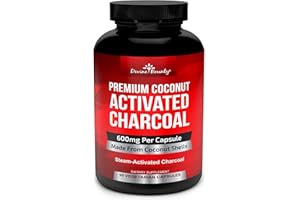 Divine Bounty Organic Activated Charcoal Capsules - 600mg Coconut Charcoal Pills - 90 Veggie Caps