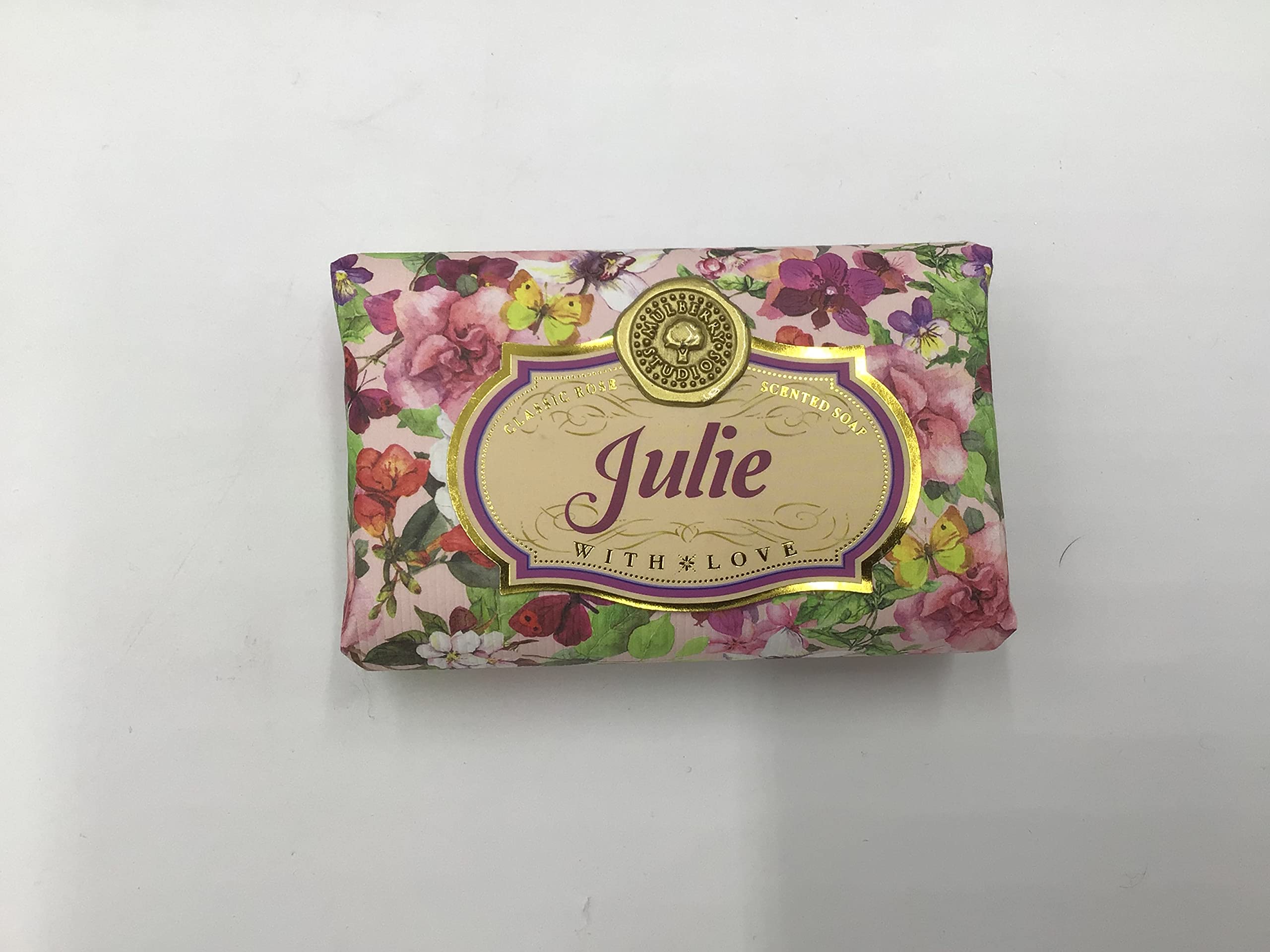 Julie - Gift Soap Bar For Her Birthday Rose Scent Mum Grandmother Cleanser Lather Present Girl