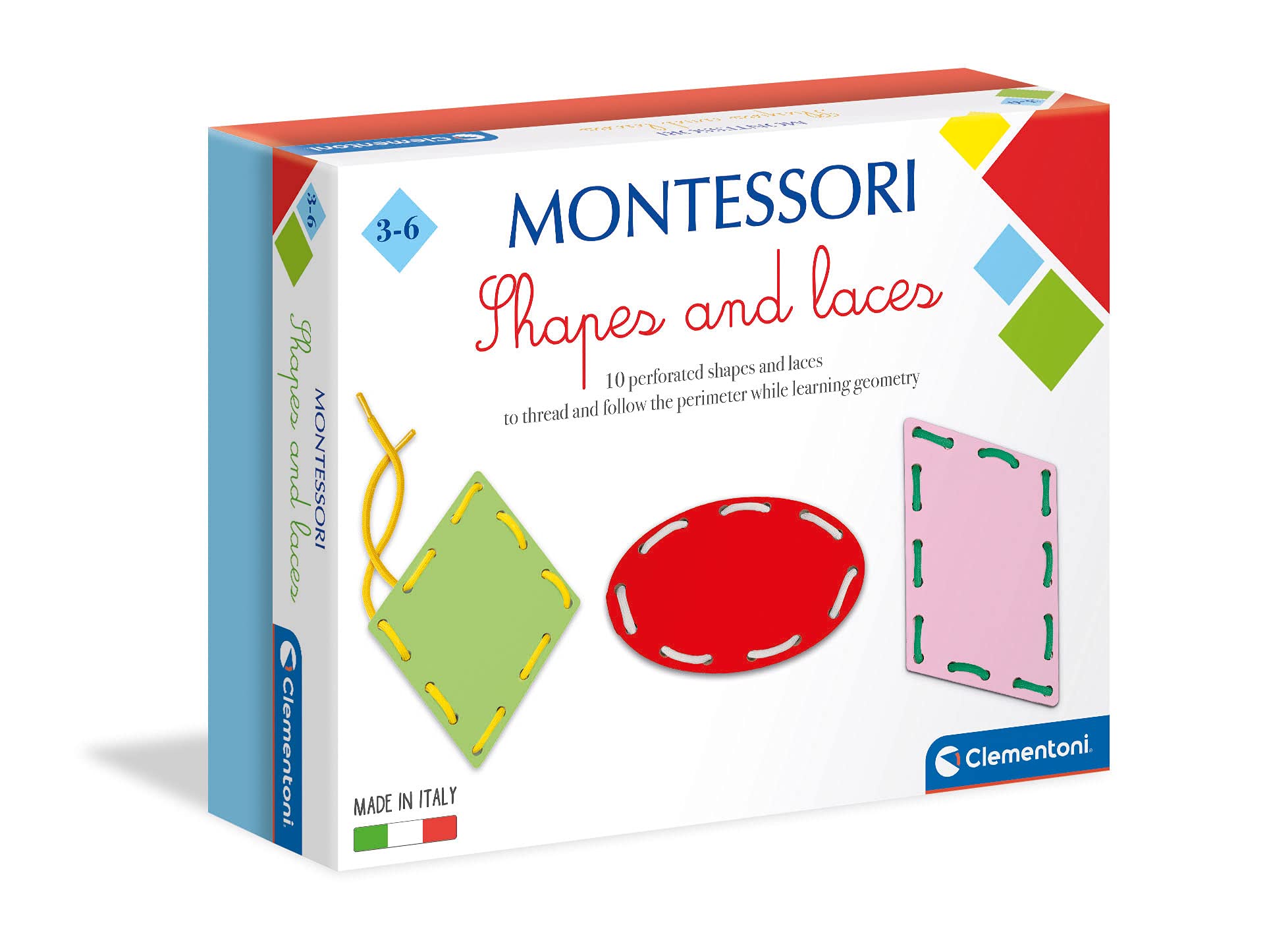 Clementoni - 61335 - Montessori - Shapes and Laces Educational Toy for Children - Ages 3 Years Plus