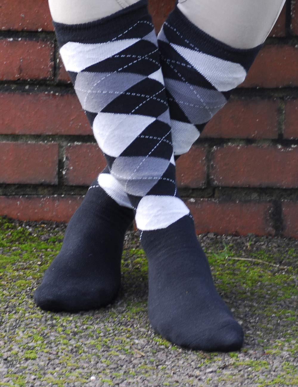 Rhinegold 0 Rhinegold Fully Cushioned Sole Riding Socks, Black/Grey, One Size UK