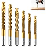 6Pcs HSS Twist Drill Bit Set, 2026 Upgraded Woodworking Drilling Tool, Ully Ground Twist Drill Bits for Multi-Material Drilling, for Drilling Screwing Boring Carving Cutting Polishing