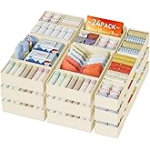 DIMJ Drawer Organizer Clothes 24 Pack - Foldable Baby Organizers and Storage Dresser Organizer for Bedroom, Closet Nursery Organization Dresser Dividers for underwear, Sock, Bra, Belt, Tie