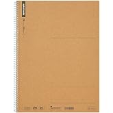 Maruman Spiral Note Basic Notebook, 160 Pages, A4, Unruled | 8.27"x11.69" Blank Paper, Kraft Cover, Twin-Wire Bound To Lay Flat, Perforated Pages, For School &amp; Office, Made in Japan