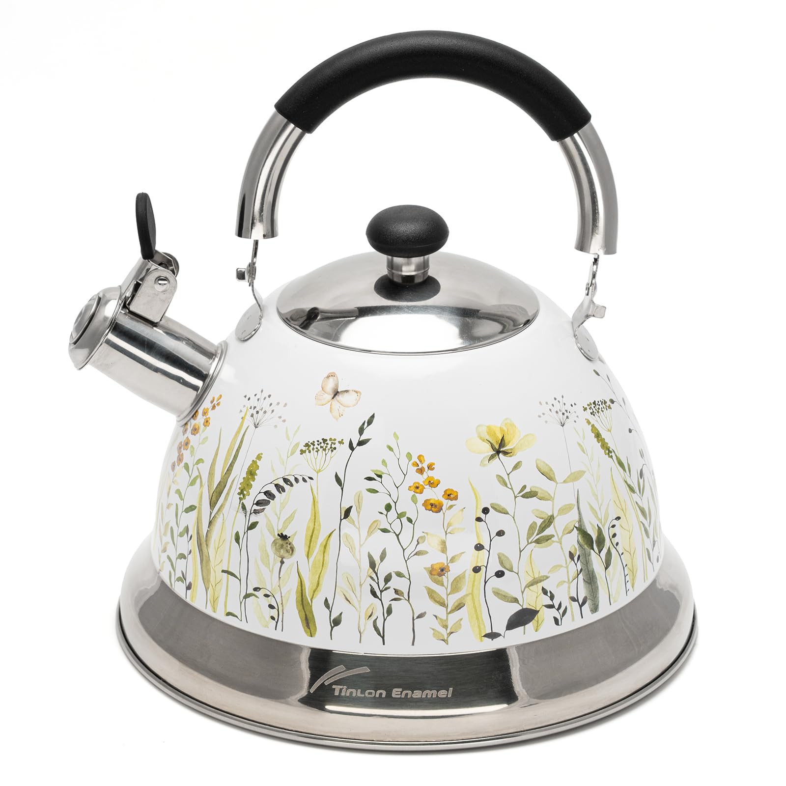 Photo 1 of (USED/FAIR) (NO BOX OR BAG) Tinlon Enamel Tea Kettle, 3.1 Quart Whistling Tea Pot for Stove Top, Food Grade 304 Stainless Steel Teapot with for Coffee, Tea, Milk etc