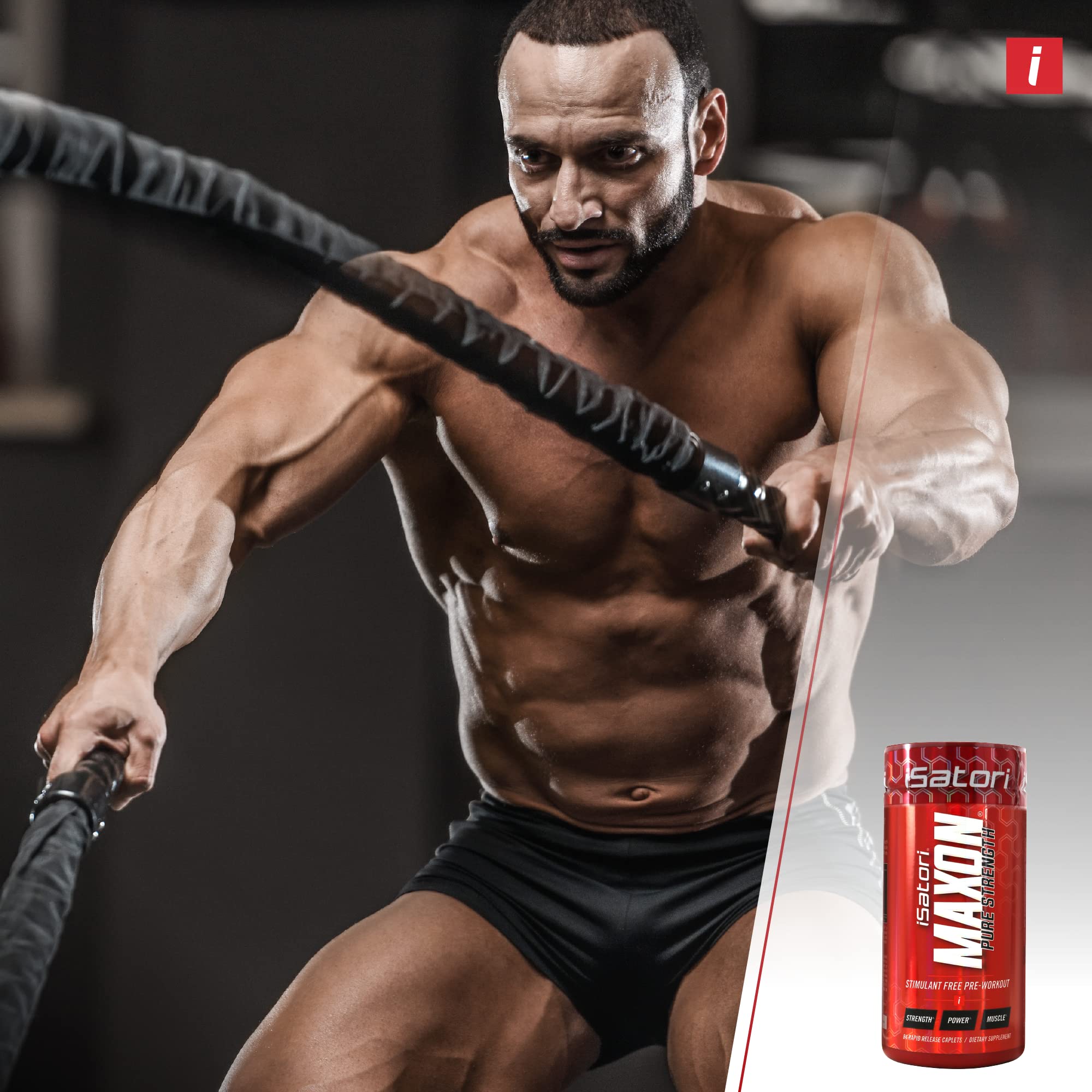 iSatori Maxon Stim Free Pre Workout Tablets, Pure Strength & Performance Formula with Kre-Alkalyn Creatine, Fenugreek, Agmapure & elevATP, Caffeine Free Pre Workout for Men, 84 Tablets