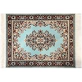 Inusitus Boho Rug Mousepad &ndash; Small Carpet Desk Mat with Fringed Edge, Non-Slip Base, Vintage Oriental Design for Home Office &amp; Creative Spaces