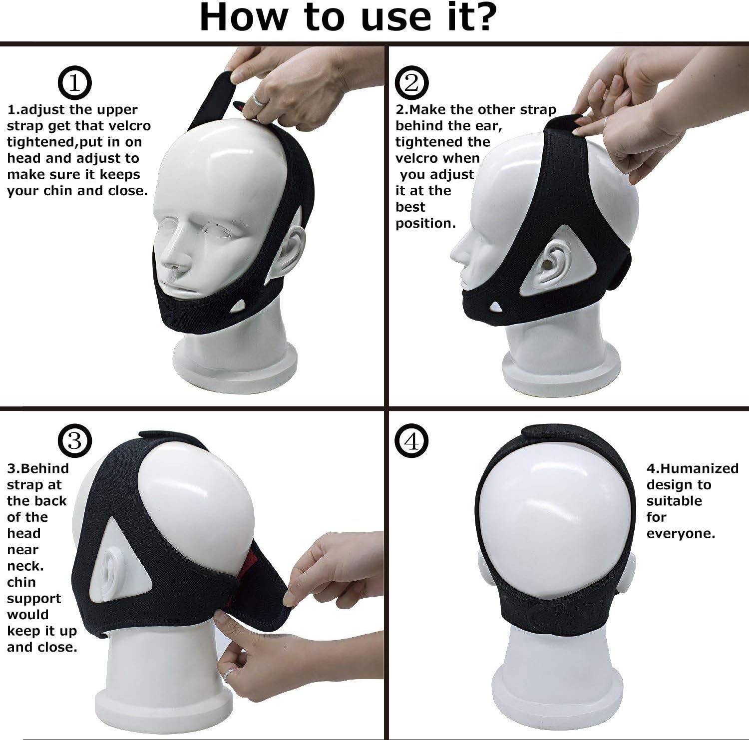 Resmed Cpap Supplies Chin Straps, Anti Snore Snoring Chin Strap Devices for Men Women Kids, Anti Snoring Snore Chin Strap Large, Anti My Snoring Snore Solution, Snore Stopper Chin Strap: Health & Personal Care