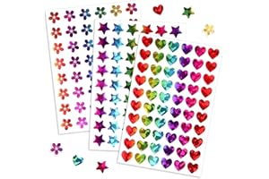 1620 PCS Stickers for Reward, 0.6" Sparkly Holographic Stickers, Stars Flowers Hearts Foil Stars Sticker, Small Mini Star Sti