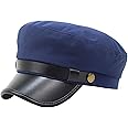 Brcus Mens Womens Newsboy Cap Yacht Captain Sailor Hat Cabbie Baker Boy Peaked Beret