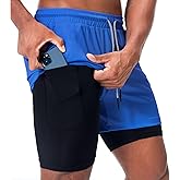 Surenow Mens Running Shorts,Workout Running Shorts for Men,2-in-1 Stealth Shorts, 7-Inch Gym Yoga Outdoor Sports Shorts