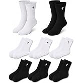 Shihanee 6 Pairs Cross Socks for Men Women | Christian Socks, Christian Religious Crew Socks, Soft, Christmas Jesus Faith Gifts for Men, Church, Pastor, Daily Wear