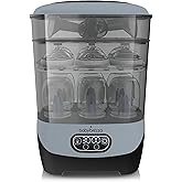 Baby Brezza Bottle Sterilizer and Dryer Advanced – 33% Faster - Largest Capacity Steam Sanitizer - Universal Sterilization Machine for All Bottles + Pump Parts - HEPA Air Filter, Slate