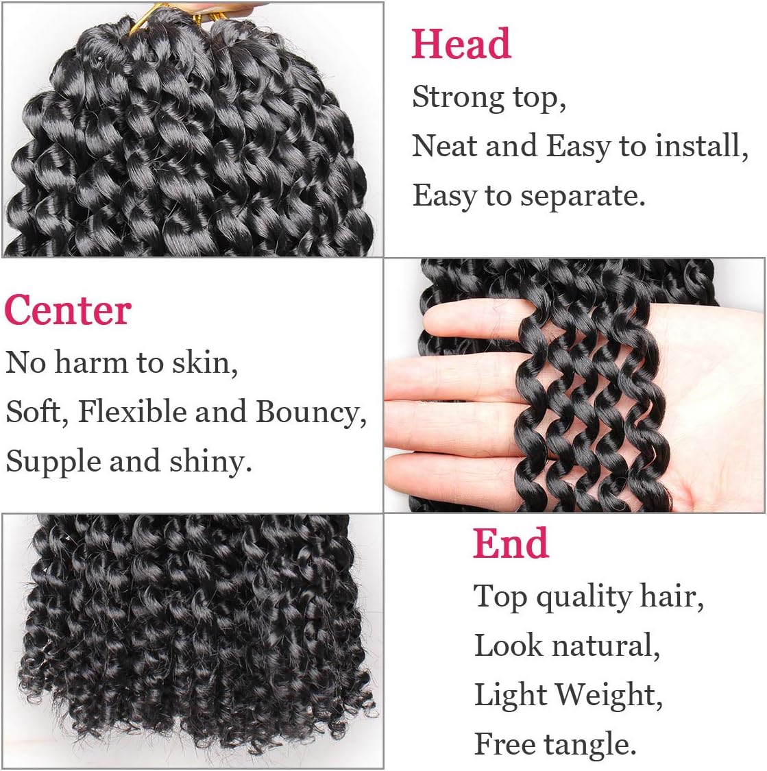 Leeven 7 Packs Short Passion Twist Crochet Braids for Butterfly Faux Locs 12 Inch Water Wave Crochet Hair Hot Water Setting Passion Twists Braiding Hair Bohemian Braids - Image 5