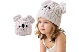 LCBD Microfiber Hair Towel Wrap for Kids, Koala Dry Hair Cap Suck Water, Absorbent Quick Girls Boys Hair Drying Towel, Lightw